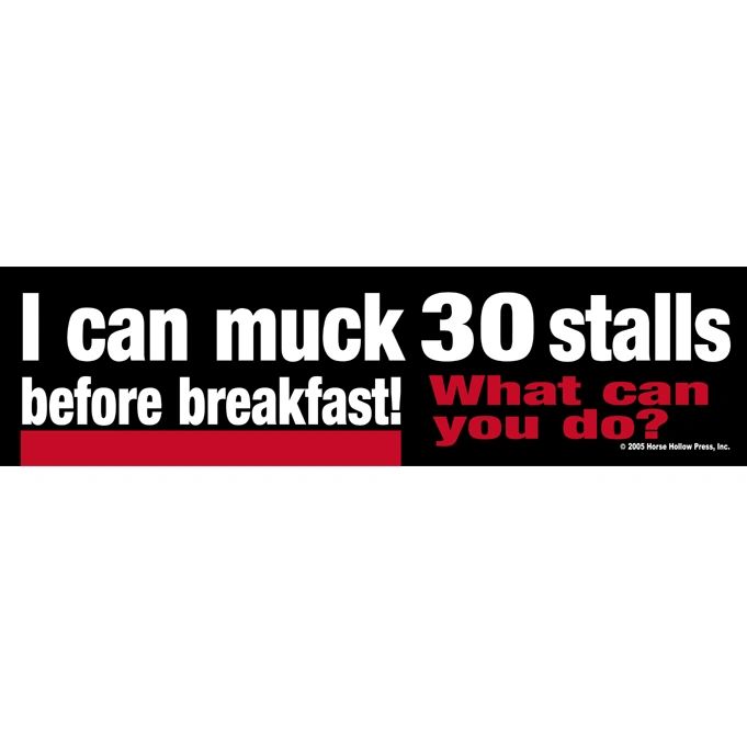 Bumper Sticker I can muck 30 stalls before breakfast.... Item B I can